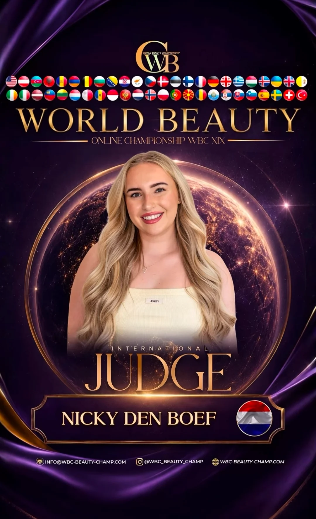 Nicky den Boef — WBC judge banner, season 19